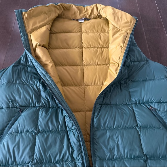REI COOP Men's Down Puffer Vest Layer Hiking Warm Preppy Green Gold XL - Picture 6 of 8
